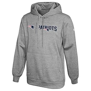 New Era NFL Men’s Cool Grey Gametime Pullover Performance Hoodie, Pro Football Sweatshirt, New England Patriots, Medium