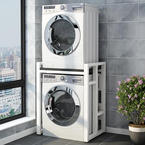 Kit de apilamiento para lavadora y secadora Estante Portátil Sobre Lavadora Y Secadora, Kit de Soporte Apilable para secadoras, Ahorro de espacio Baño Balcón Lavadero Versátil Soporte para lavadora (