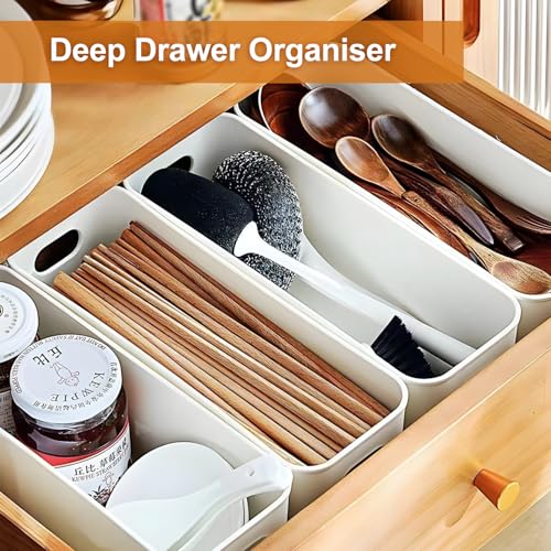 Boîtes de rangement étroites en plastique empilables et hermétiques pour étagère