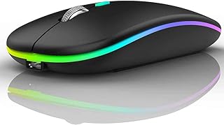 Offbeat Dash 2.4GHz वायरलेस + ब्लूटूथ 5.1 माउस, मल्टी-डिवाइस डुअल मोड स्लिम रिचार्जेबल साइलेंट क्लिक बटन वायरलेस ब्लूटूथ माउस 3 एडजस्टेबल DPI, 2 डिवाइस पर काम करता है