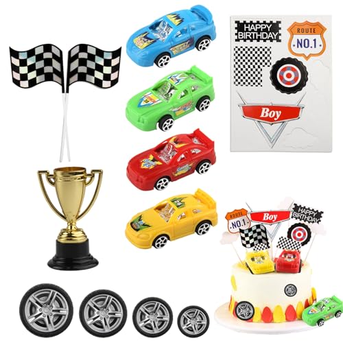 OMIGA 20 Pièces Decoration Gateau Anniversaire éléments de Course Decoration Gateau Pour les...
