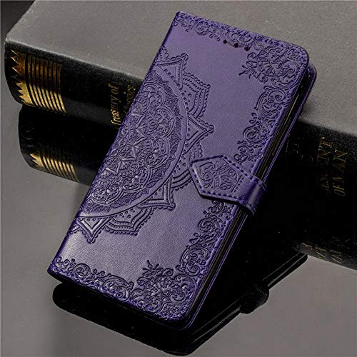 Image of ClickCase Queen Series for iPhone 15 Plus Leather Flower Embossing Wallet Flip case Magnetic Closure Flip Cover for iPhone 15 Plus (Violet)