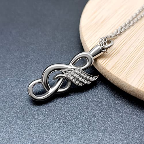 Music Note Cremation Jewelry for Ashes Clef Musical Note Urn Necklace for Human Ashes Keepsake Memorial Jewelry Gift, UR-25_Music2