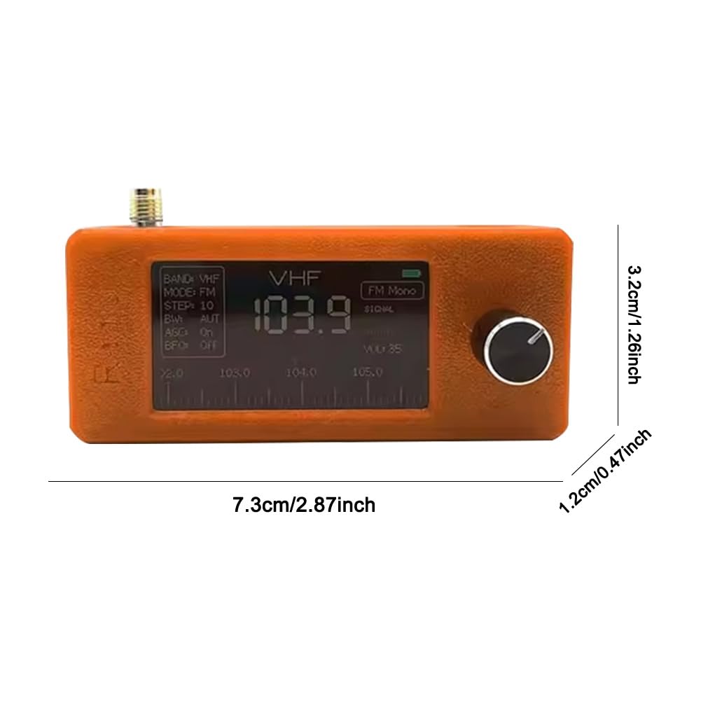 SI4732 - Mini radio de bolsillo de 0,5-108 MHz HF SW MW VHF receptor de radio de todas las bandas, LSB USB AM FM pantalla de 1.9 pulgadas con 2 antenas