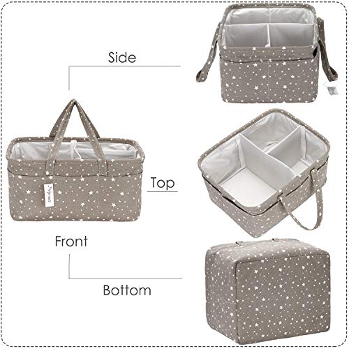 Cesta para pañales Hinwo con 3 compartimentos y divisor desmontable 6