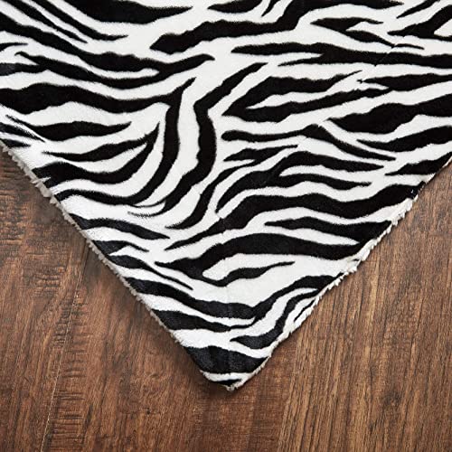 Merrylife TB2-6070-ZEBRA Sherpa Throw Blanket For Couch | Ultra-Plush Decorative Soft Colorful | Plush Travel Chair Blanket Throws thumb #3