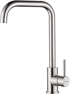 Comprar Ibergrif M22105A Grifo de Cocina con Caño Alto, Grifo para Fregadero Giratorio 360 °, Cold Start, Ahorro de Energía, Cepillado Global Recycled Standard