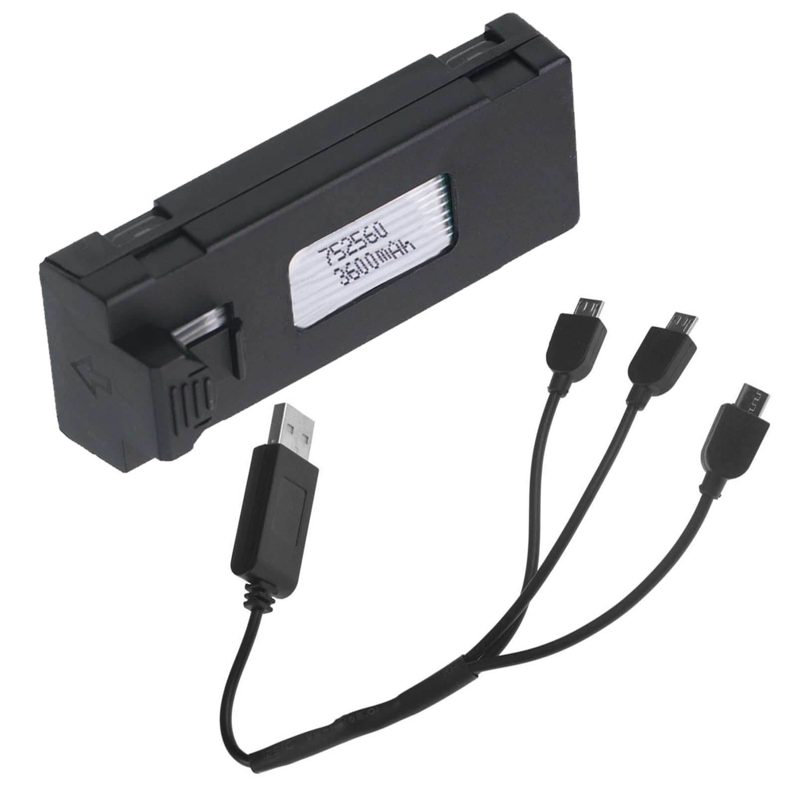 Baterías de litio de alta capacidad de 3600 mAh para drones teledirigidos, compatibles con los modelos E88 / E99 / E89 / P1 / K7 / E55 Durabilidad ABS Shell batería de drones — view 4