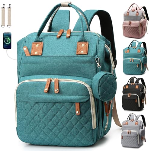 Mochila Maternidade Impermeável Multifuncional- Estilo e Praticidade para Mamães Modernas, Com Grande Capacidade para Todo o Essencial do Bebê (VERDE)