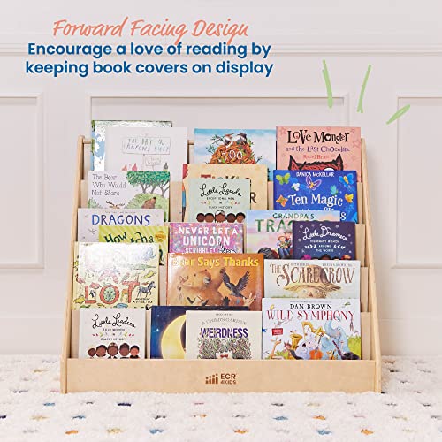ECR4Kids Single-Sided Book Display, Classroom Bookshelf, Natural - Image 5