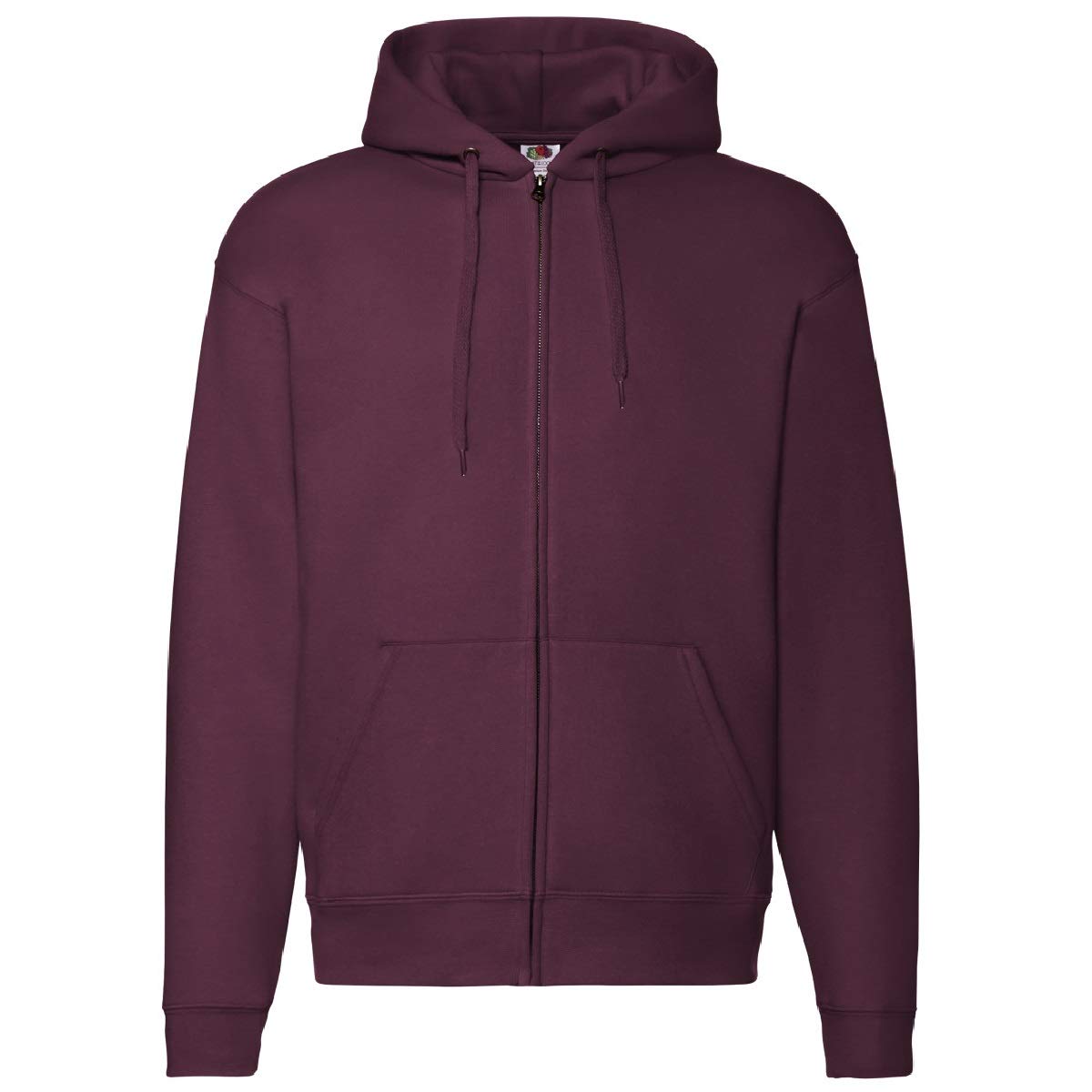 Fruit of the Loom Mens Zip Through Hooded Sweatshirt/Hoodie (2XL) (Burgundy)