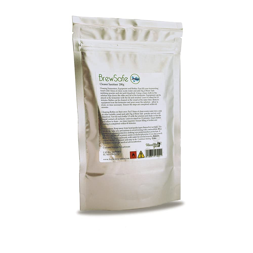 Brew Safe Home Brew Beer Wine Cleaner Sanitiser No Rinse 200g