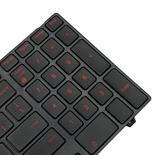(Red Backlit) US Keyboard Replacementrd for Dell Inspiron 15 5000 15-3000 3541 3542 3543 3551 3552 15-5542 5545 5547 P39F 5555 5755 5551 5558 5552 5758 5759 7557 7559 5559 17 5748 5749 5755 0KF8C - Thumbnail 5
