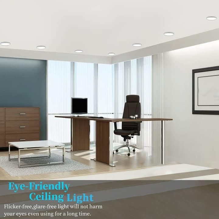 Miniatura 5 de NOVELUX Lámpara de techo LED pequeña empotrada de 7 pulgadas con certificación ETL, regulable, luz diurna de 5000 K, luminaria de techo de panel