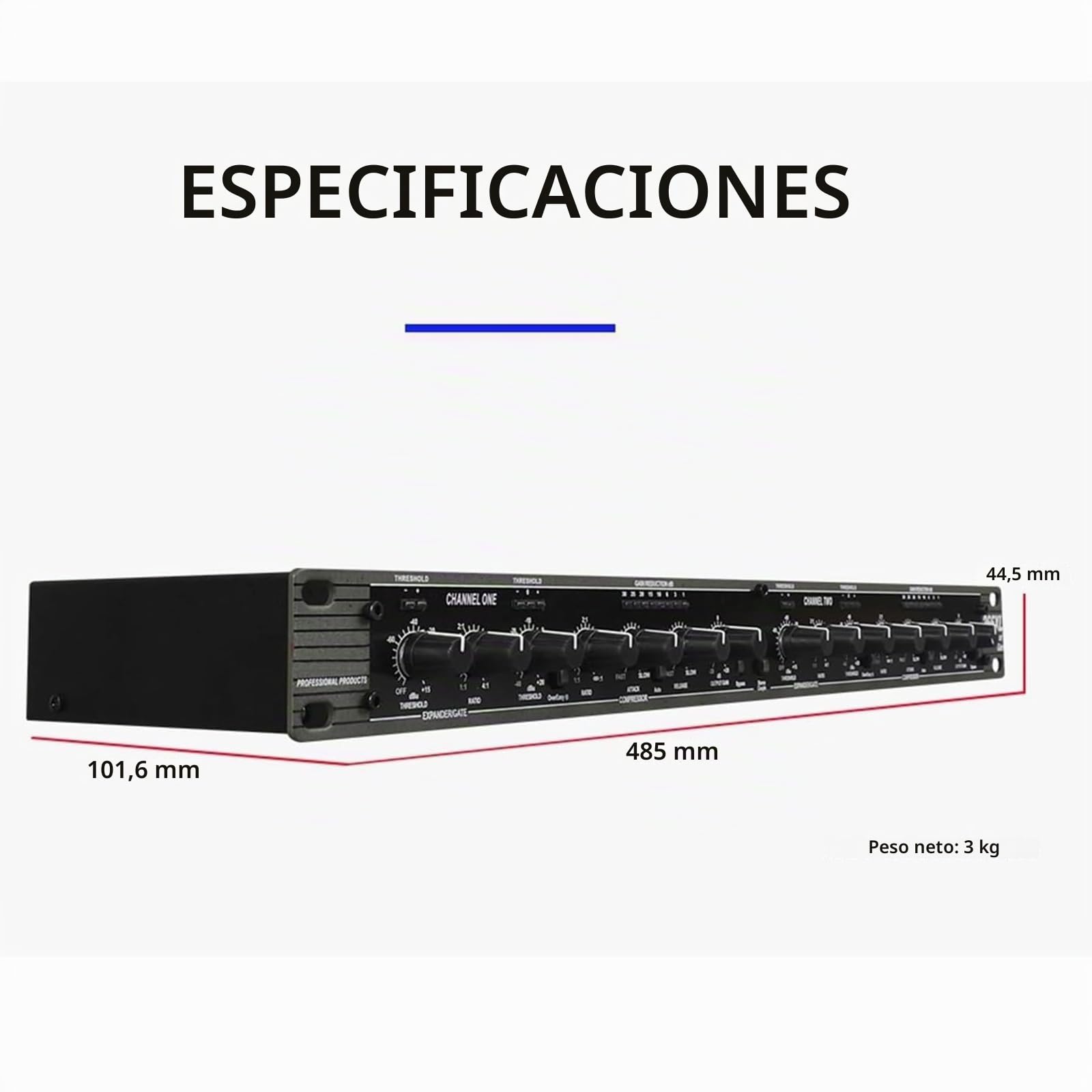 Crossover Activo, Limitador De Compresor Estéreo De Doble Canal, Ajuste De Ecualización De Reverberación, Antiaullidos, Equipo De Sonido para Presentaciones En Escenario