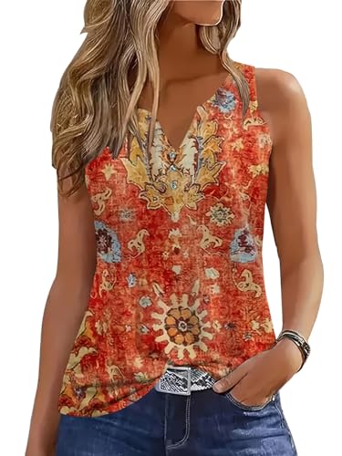 Disamer Tank Tops for Women 2025 Summer Casual Button Down Shirts Loose Fit V Neck Sleeveless Tshirt Blouse