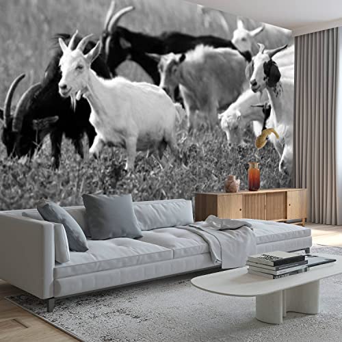 Afwadfwa Modern 3D Removable Wallpaper Self-Adhesive Goats Walk In Village Breeding Of Domestic Animals Industrial Animal Wall Murals Peel And Stick Wall Stickers For Living Room Bedroom Wall Decor #TOP3