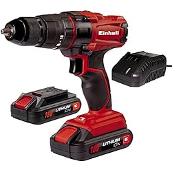 Atornillador Einhell Tc Cd 18 35 Li 18V 1 Bat Einhell TC-CD 18-2 Li-i - Taladro de impacto sin cable, con cargador, 2 baterías 1.5 Ah, 2 velocidades, portabrocas 13 mm, 40 Nm, 18 V, color rojo y negro (ref. 4513825)