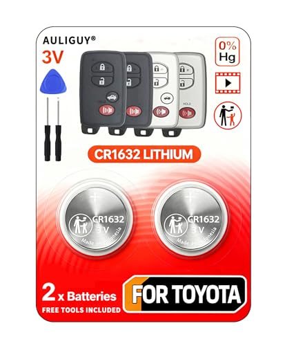 Auliguy CR1632 Key Fob Battery Replacement for Toyota (2007-2018) tC