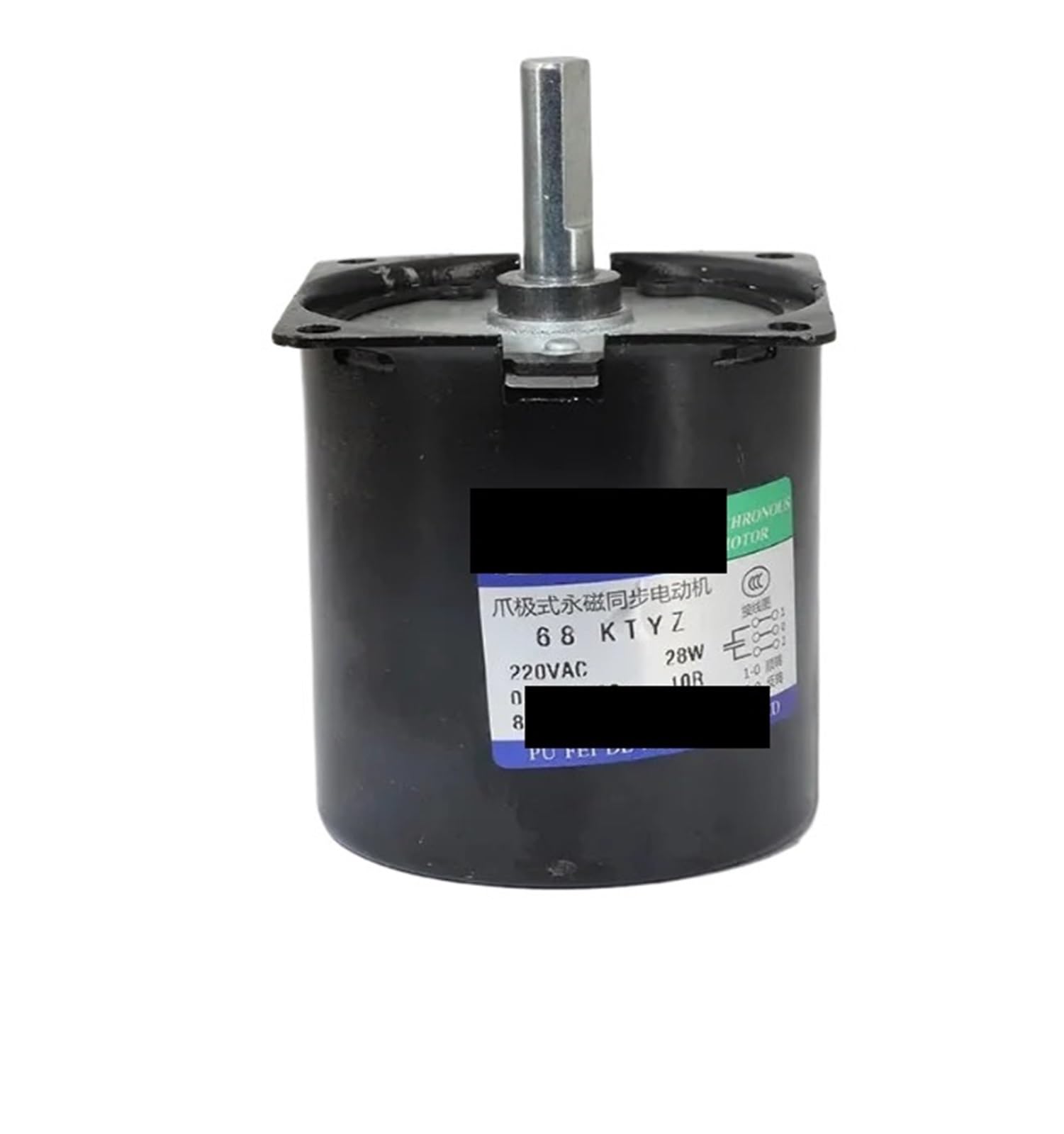 Motor síncrono 28W 68KTYZ 220VAC de engranaje imán permanente Eje central 8mm 2,5 RPM 10 15 20 30 50 | 10rpm