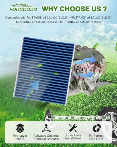 Image of 2-Pack Cabin Air Filters for Ford Mustang 2015-2023 | Replace#CF12152, Cabin Filter Automotive Replacement Passenger Compartment Air Filters Car Accessories