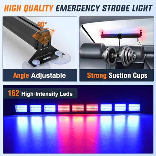 Image of Nilight 162 LED Traffic Advisor Strobe Light Bar 2-in-1 Red Blue Emergency Warning Hazard Lights with Controller 4 Switchable Color 36 Flash Pattern for Trucks Cars Tow Plow Construction Vehicles | 2 in 1 Emergency Warning Hazard Lights 4 Switchable Color 36 Flash Pattern for Trucks Cars Tow Plow Construction Vehicles