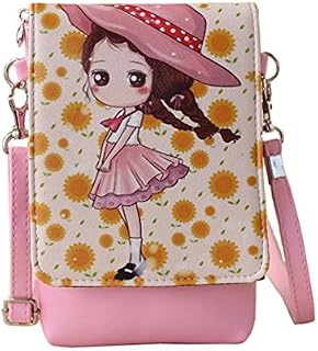 Teens Girls Kids Students Cute Cartoon Theme Mini Shoulder Bags Cross Body Bags Key Money Cell Phone Holder Case Purse Small Wallet Pouches Clutch Handbag