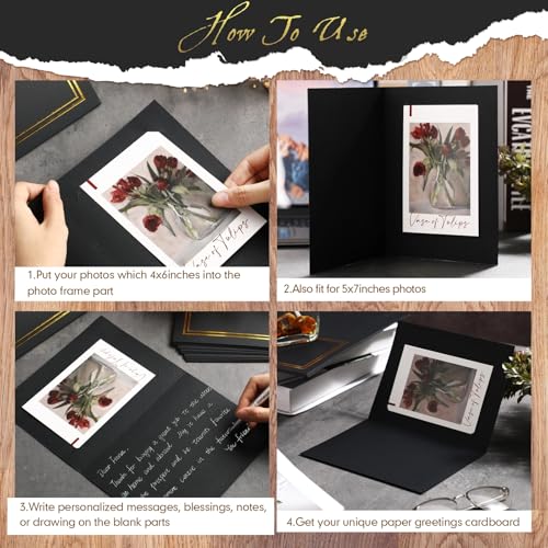 Fainne 100 Pcs Photo Folders for 4x6 or 5x7 Pictures Photo Frame Note Cards Paper Greetings Cardboard Picture Frame Inserts Cards Picture Insert Notecard for Portraits by Fainne - Image 3