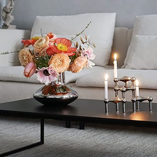 Vase argenté en céramique moderne pour table à manger et plantes - 8