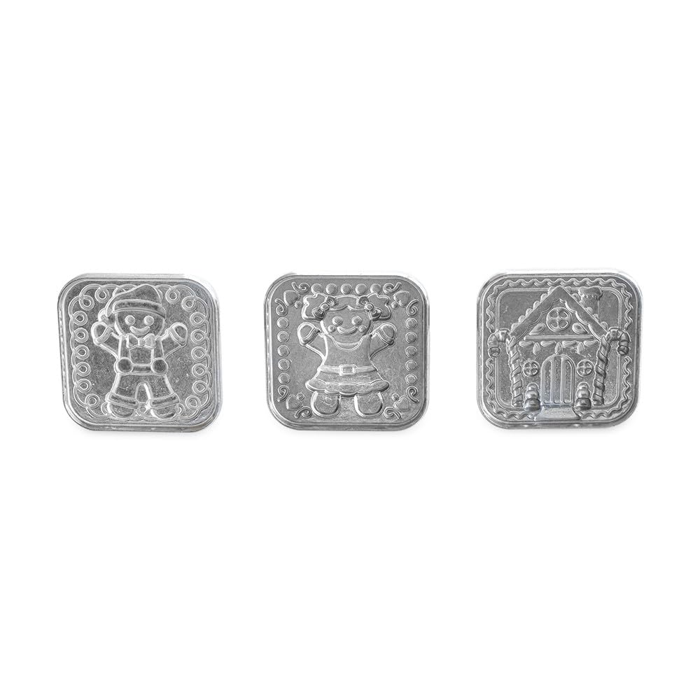 Nordic Ware Gingerbread Cookie Stamps, Set of 3, with Wooden Handles