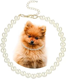 Madison Tyler Dog Pearl Necklace | Durable Dog Necklace | Cute Fashion Pet Collar for Dog | Light Pearl Jewelry Bold Puppy...