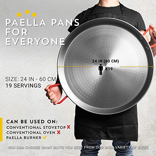 Machika Polished Steel Paella Pan 24 inch (60 cm)