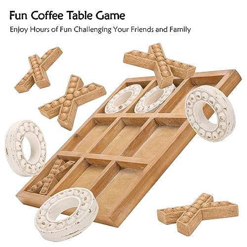 Tablero de madera Tic Tac Toe 10.63 pulg decorativo miniatura 5