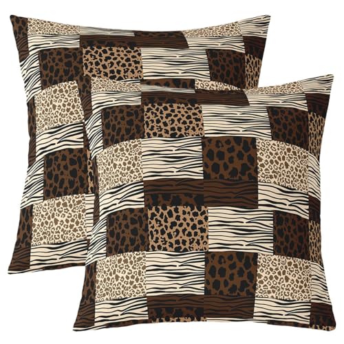 Housse de coussin motif léopard noir guépard zèbre abstrait 50x50 - 2