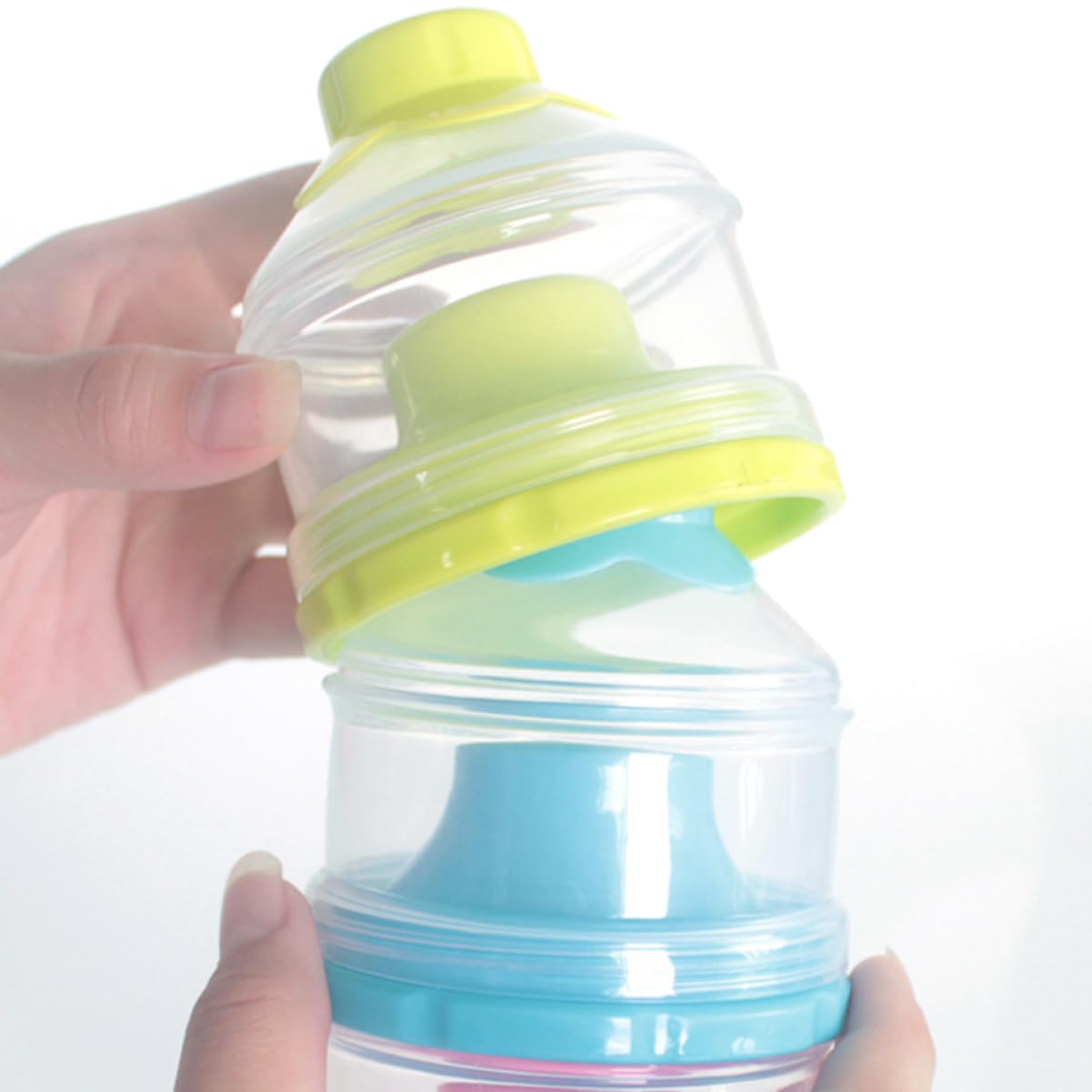 SUPVOX Detachable Formula Dispenser for Stackable Travel Storage Container Non Spill Milk Powder Organizer Safe Material Green Blue Pink