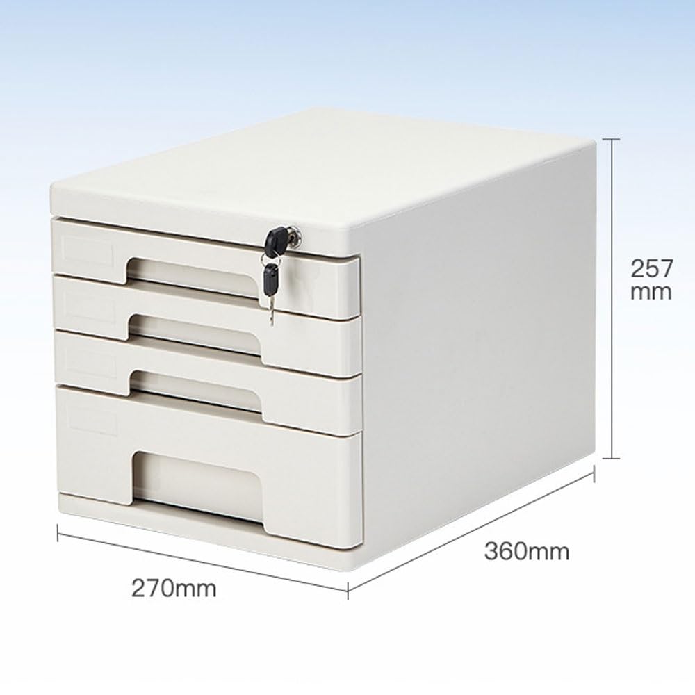 Armadietto portadocumenti con serratura resistente, organizer in metallo a 4 cassetti per documenti A4 e forniture per ufficio, archiviazione sicura per casa, ufficio e uso aziendale