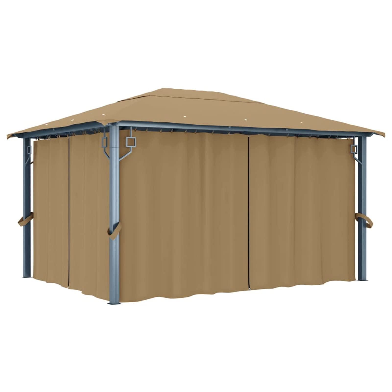Gazebo con Tenda 400x300 cm Grigio Talpa in Alluminio,Gazebo Pergola con Telo Impermeabile Richiudibile E Struttura Rettangolare in Acciaio Inossidabile Ad Alta Densità, per Arredo Giardino,