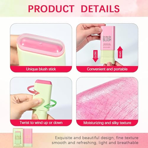 GELATO BEAUTY Multi-Use Makeup Stick for Cheeks and Lips with 2-in-1 Beauty Blush Stick with Soft Cream(Hot Red) - Image 6