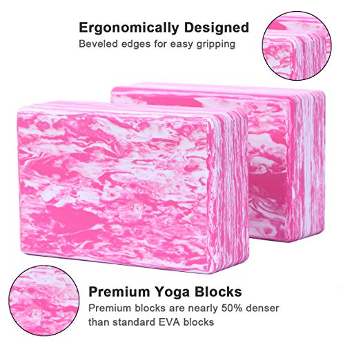 image for ADRIMER Yoga Blocks 2 Pack with Yoga Strap, High Density Lightweight E