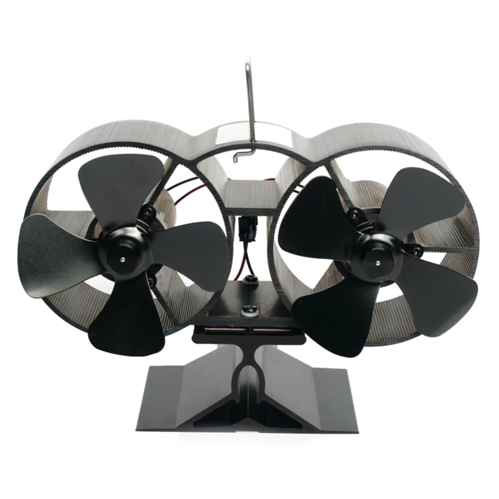 Osmond Heat Powered Wood Stove Fan Twin Fireplace Fan 8 Blades Stove Fans Log Burners Fan Silent Wood Burning Fan