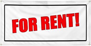 Vinyl Banner Multiple Sizes For Rent Promotion Business Business Outdoor Weatherproof Industrial Yard Signs Red 4 Grommets 12x30Inches