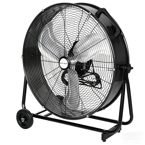 BILT HARD 24' 8100 CFM High Velocity Industrial Drum Fan, 3-Speed Heavy Duty Metal Shop Fan for...
