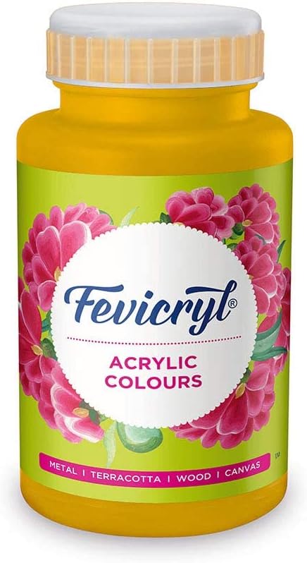 Pidilite Fevicryl Acrylic Painting Color (Yellow Ochre, 500ml)