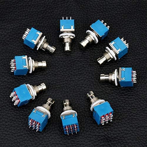 Guitar Effects Pedal Box Stomp Foot Metal Switch,10pcs 9-pin 3PDT Guitar Effects Pedal Box Stomp Foot Metal Switch True Bypass