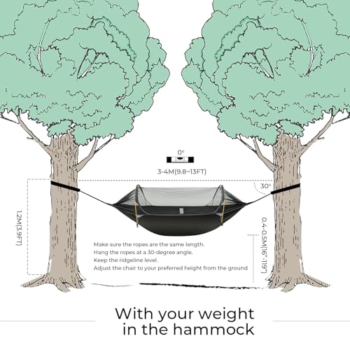 Image of Camping Hammock Tent with Mosquito Net & RainFly, 3 in 1 Waterproof Portable Sleeping Hammock Bug Backpacker Lightweight Outdoor Gear Swing for Hiking Travel Patio Expedition(Camouflage)