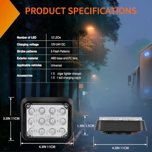 Image of Nilight 12LED Magnetic Wireless Trailer Lights 2PCS Blue
