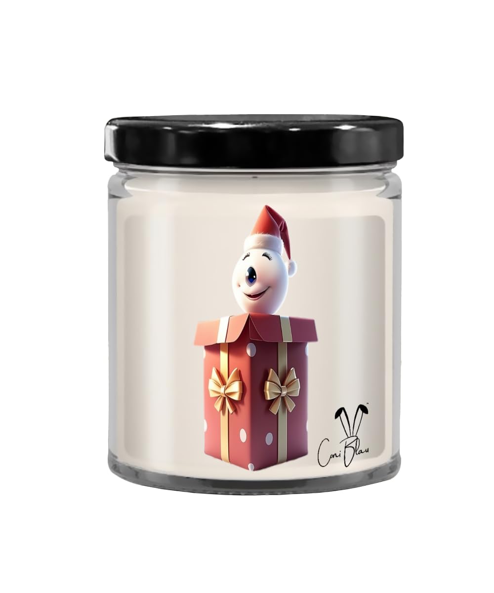 Coni Blau Christmas Candle with Christmas Snowman in a Box