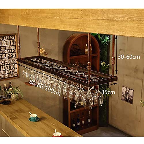 Support de verre à vin réglable en métal suspendu de 60 cm pour plafond