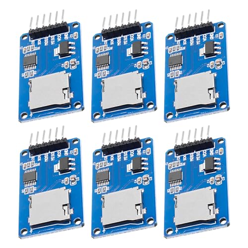 APKLVSR Módulo de tarjeta Micro SD TF, lector SPI Micro memoria SD TF Card Reader Módulo lector de tarjetas de memoria con chip de conversión de nivel para Arduino (6 unidades)