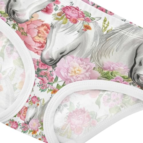 White Horses Floral Toddler Girls's Underwear 2T 202c1153b4